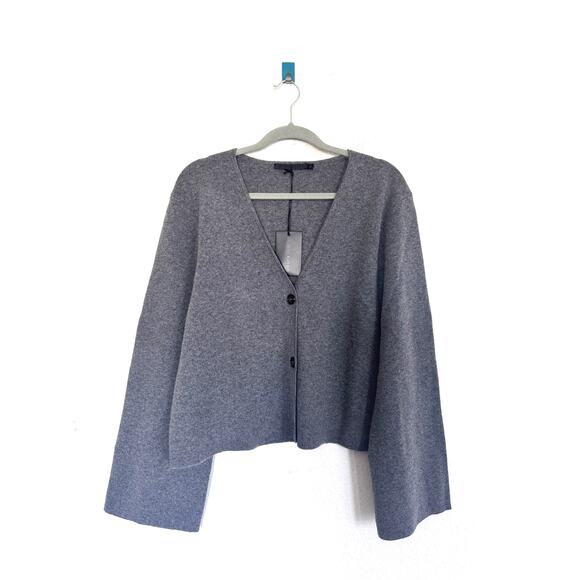 JENNI KAYNE Chelsea wool cashmere Cardigan Gray Derby XL - Picture 7 of 11